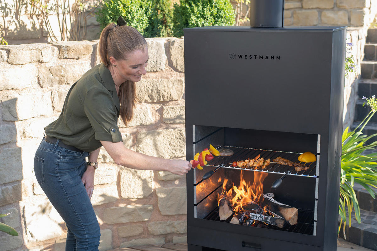 GRILOVACÍ MÍSA - černá, Konvenční, kov (41/70/229cm)