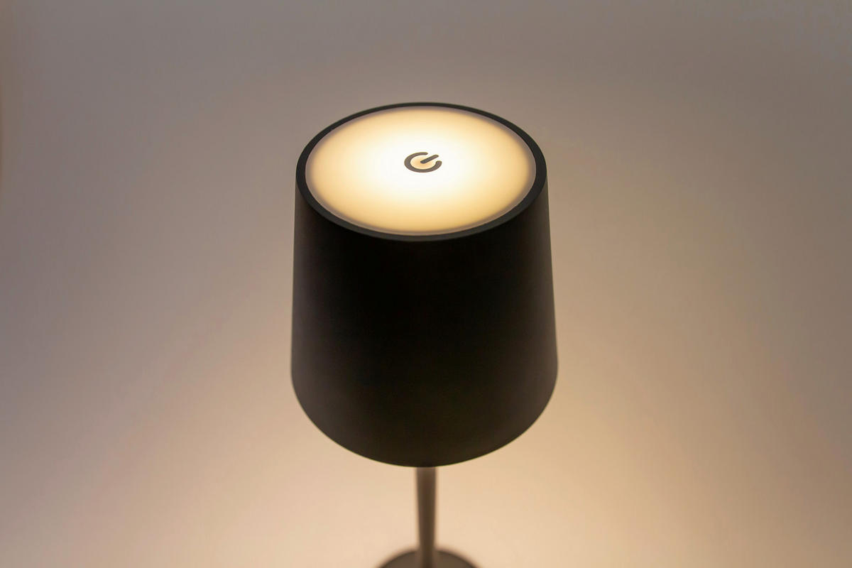 STOLNÍ LAMPA NA BATERIE 11,5/36 cm - černá, Design, kov/plast (11,5/36cm) - Novel