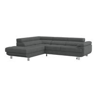ECKSOFA in Drell Anthrazit  - Anthrazit, Modern, Textil/Metall (230/270cm) - MID.YOU