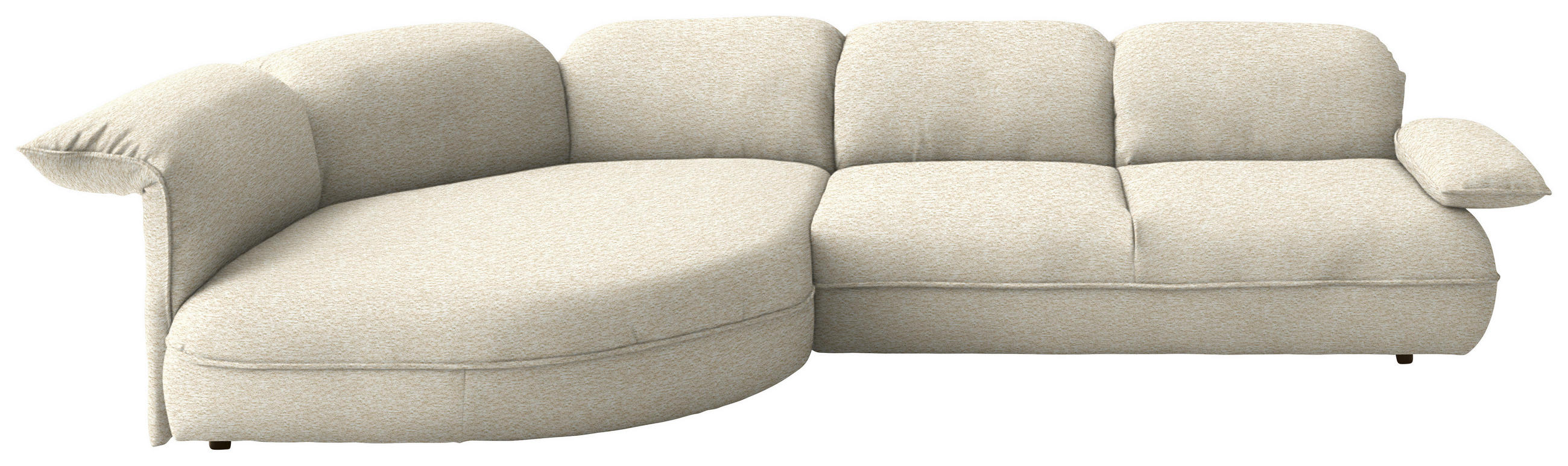 ECKSOFA  in Chenille Beige  154/343 cm  - Beige/Schwarz, Design, Kunststoff/Textil (154/343cm) - Koinor