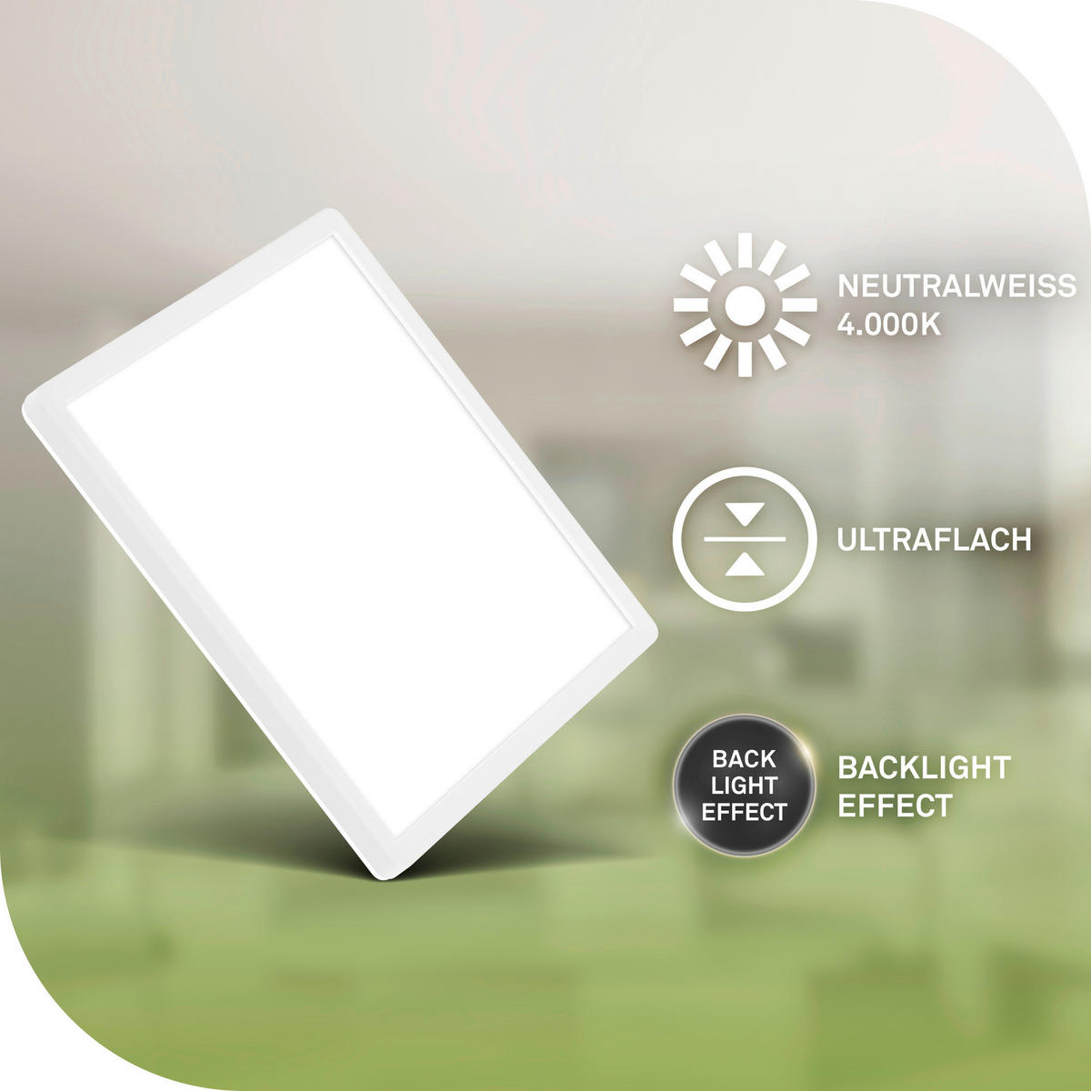 STROPNA LED-SVETILKA  Tava A  2400 lm 4000 K   - bela, Basics, umetna masa (29/29/3cm)