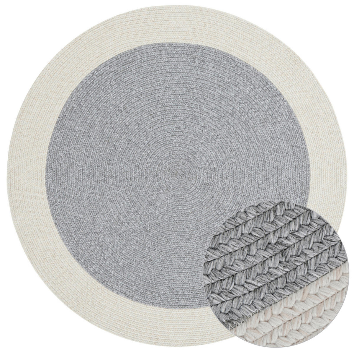 OUTDOORTEPPICH 150 cm Braided Grau, Creme  - Creme/Grau, Design, Kunststoff (150cm) - Hanse Home