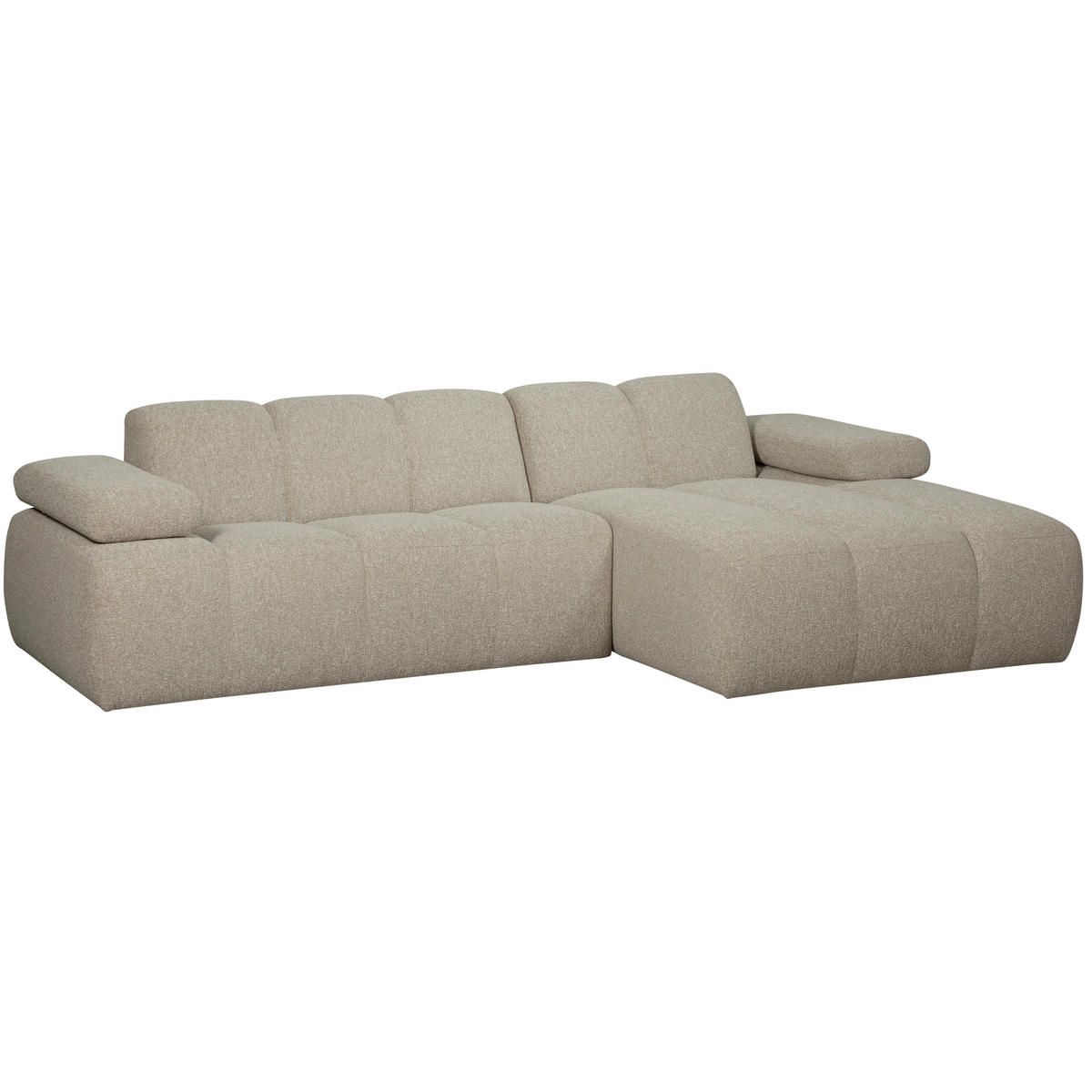 ECKSOFA Mojo Beige Bouclé  - Beige/Schwarz, Design, Kunststoff/Textil (284/160cm) - Livetastic