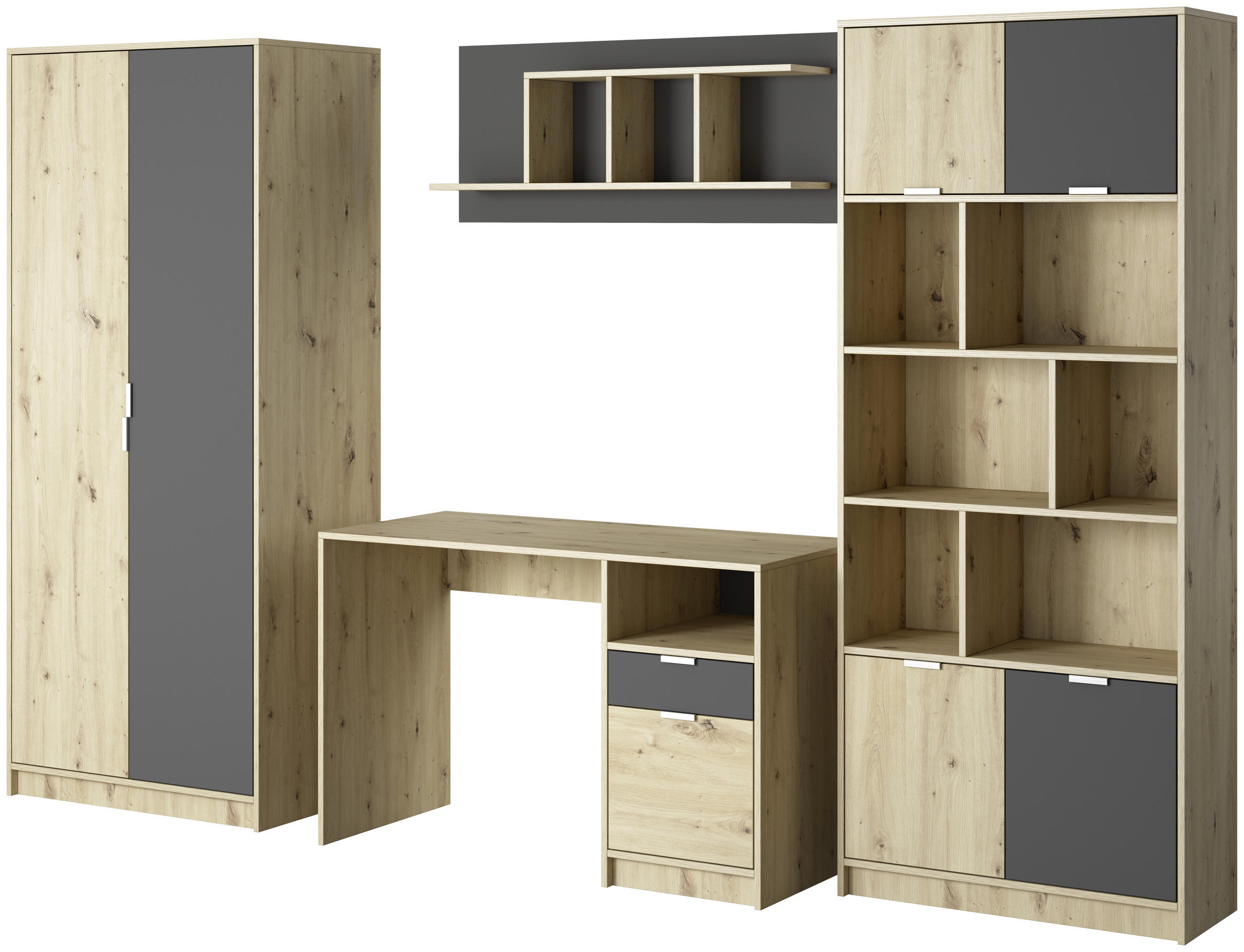 UNGDOMSRUM - grafitfärgad/ekfärgad, Modern, trämaterial (283cm) - MID.YOU