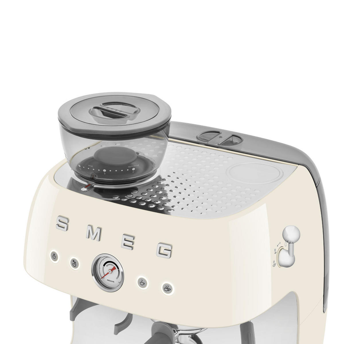 ESPRESSOMASCHINE  - Creme, Basics, Kunststoff/Metall (33,4/44,3/43cm) - SMEG