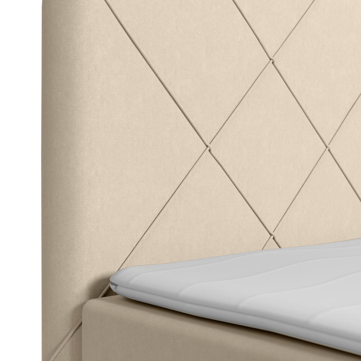 BOXSPRINGBETT 180/200 cm  in Weiss  - Weiss/Schwarz, Modern, Holzwerkstoff/Kunststoff (180/200cm) - MID.YOU