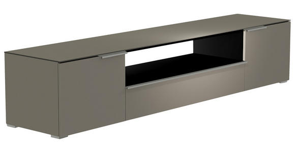 LOWBOARD Grau, Alufarben  - Alufarben/Grau, Design, Glas/Holzwerkstoff (210/43/45cm) - Moderano