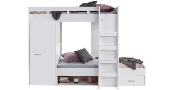 ETAGENBETT 90/200 cm Weiß  - Weiß, KONVENTIONELL, Holzwerkstoff (90/200cm) - Carryhome