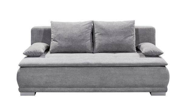 SCHLAFSOFA Mikrovelours Silberfarben  - Schlammfarben/Silberfarben, MODERN, Kunststoff/Textil (208/93/105cm) - MID.YOU