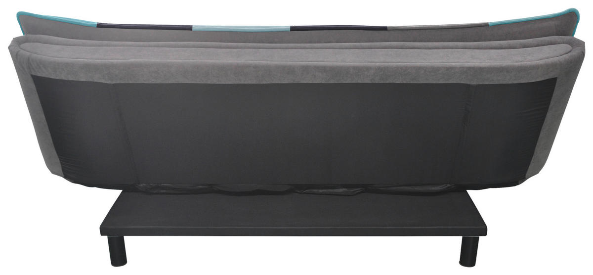 ZOFA S POSTELJNO FUNKCIJO,  svetlo siva, svetlo modra, temno siva kovina, tekstil  - svetlo modra/temno siva, Design, kovina/tekstil (194/90/100cm) - Ti'me