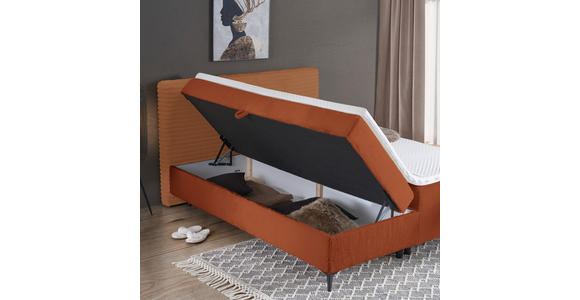 BOXBETT 160/200 cm in Rostfarben - Rostfarben/Schwarz, Design, Holz/Holzwerkstoff (160/200cm) - Xora