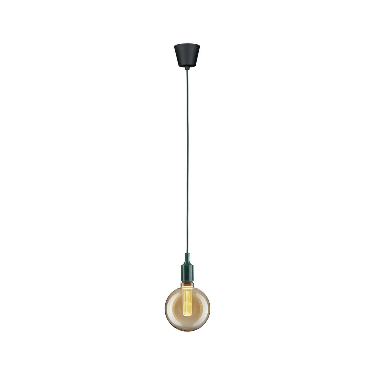 HÄNGELEUCHTE 78429 9,0/218 cm   - Schwarz/Grün, Basics, Kunststoff/Textil (9,0/218cm) - Paulmann