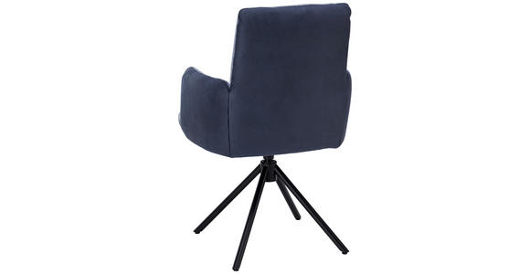 ARMLEHNSTUHL in Stahl Flachgewebe - Blau/Anthrazit, Design, Textil/Metall (58/91/62cm) - Dieter Knoll