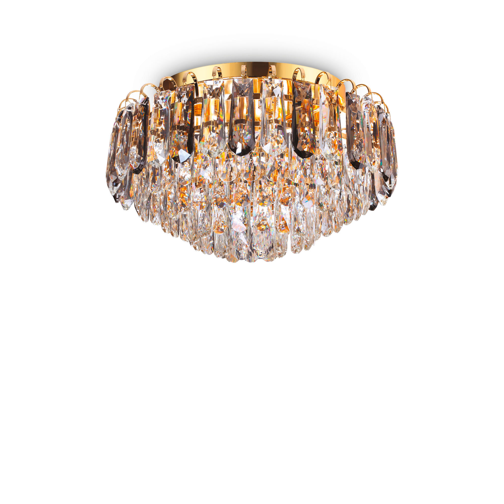 LED-DECKENLEUCHTE Magnolia 45/26 cm   - Goldfarben, KONVENTIONELL, Glas/Metall (45/26cm) - Ideal Lux