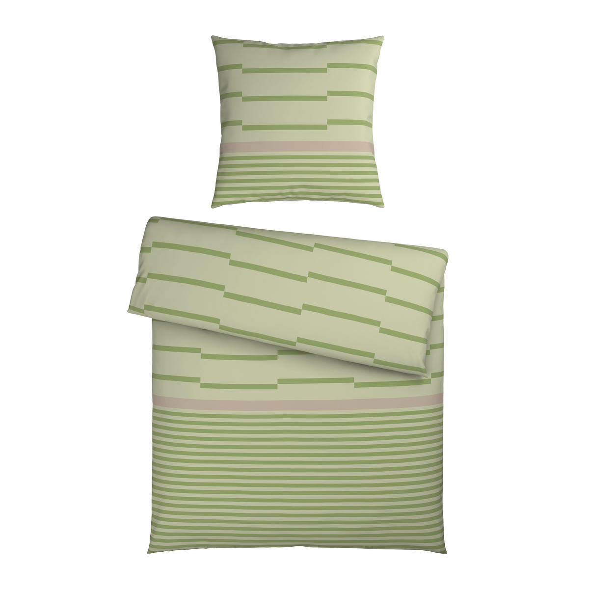 BETTWÄSCHE 2-teilig 135/200 cm  - Grün, Textil (135/200cm) - Bio:Vio