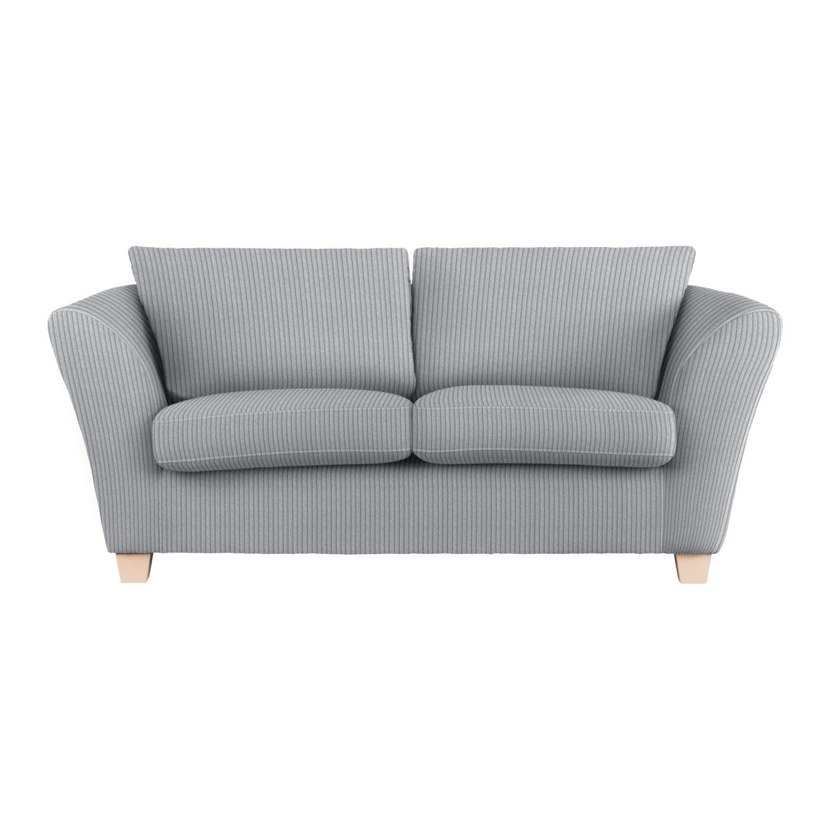 2-SITZER-SOFA in Cord Hellgrau  - Hellgrau/Naturfarben, Holz/Textil (190/70-85/95cm) - MID.YOU