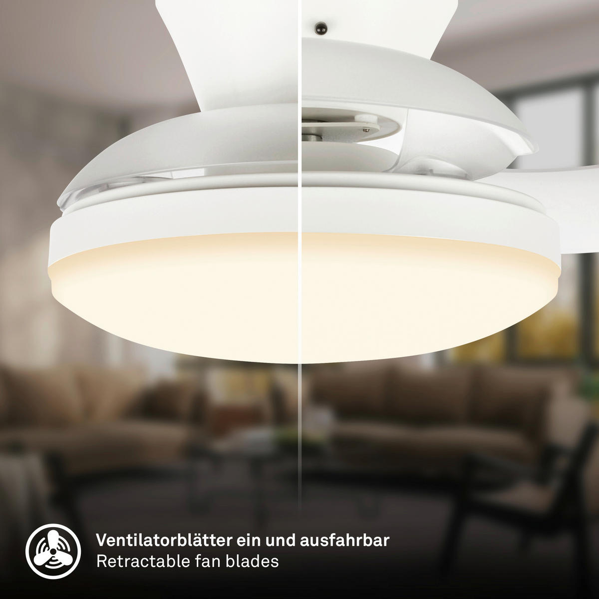DECKENVENTILATOR - Weiß, Design, Kunststoff/Metall (44/16,5cm)