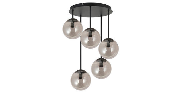 HÄNGELEUCHTE 42/59,5 cm  - Schwarz, Trend, Glas/Metall (42/59,5cm) - Novel