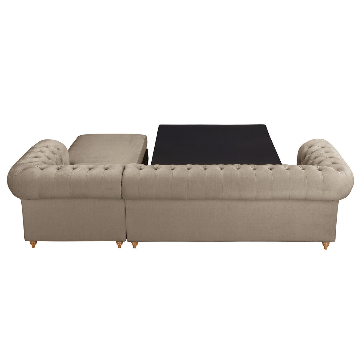 ECKSOFA Laura in Mikrofaser Taupe  284/182 cm  - Taupe/Creme, Design, Holz/Textil (284/182cm) - P & B