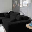 ECKSOFA  in Mikrofaser Graphitfarben  207/301 cm  - Chromfarben/Graphitfarben, Design, Textil/Metall (207/301cm) - Xora