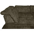 WOHNLANDSCHAFT Olivgrün Struktur - Schwarz/Olivgrün, KONVENTIONELL, Textil/Metall (253/357/188cm) - Carryhome