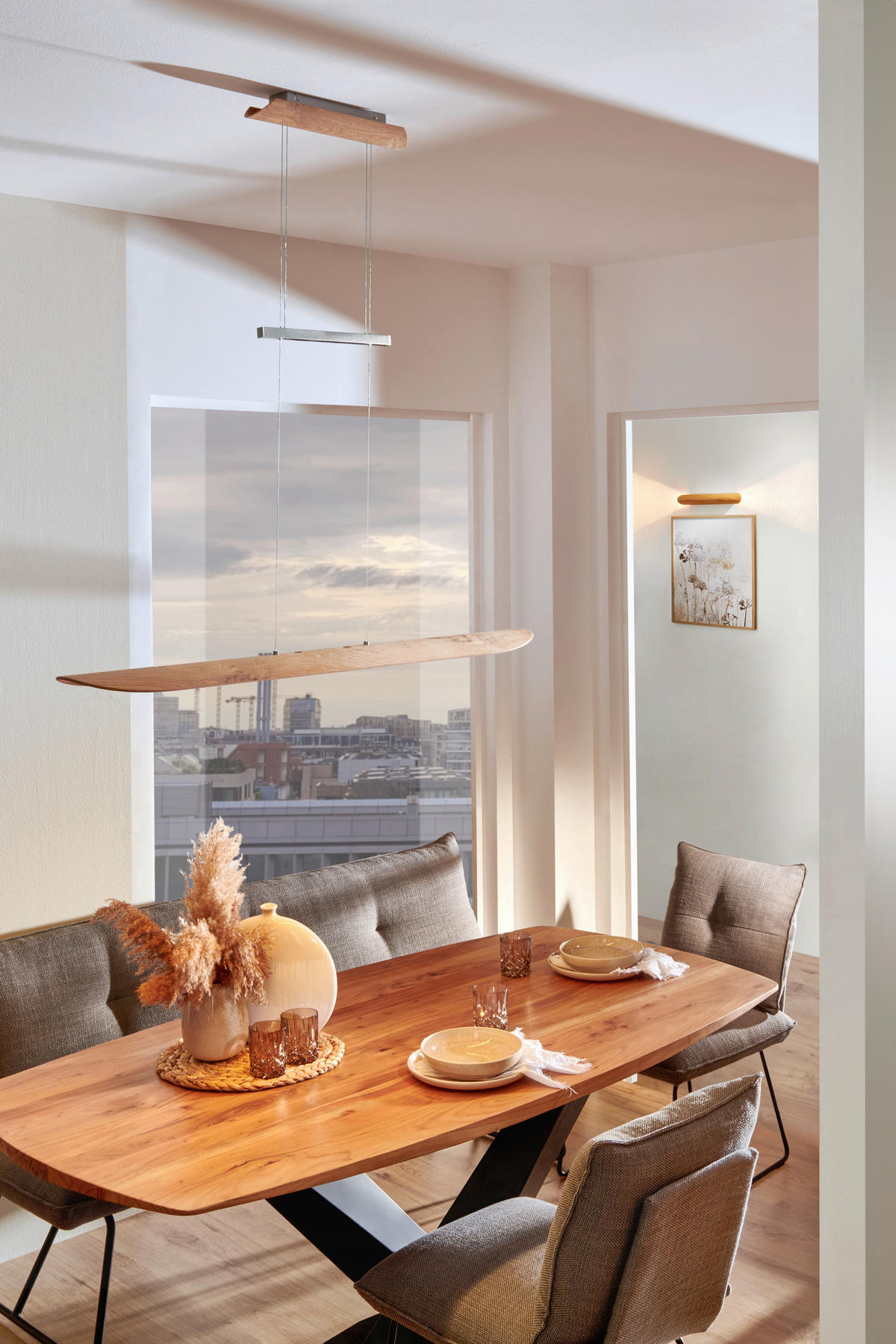 LED-HÄNGELEUCHTE 120/18/80-160 cm  - Natur, Holz (120/18/80-160cm) - Waldwelt