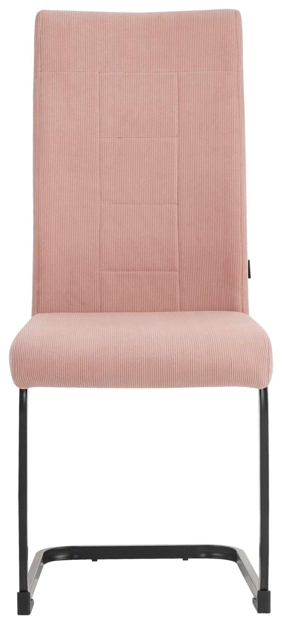 SCHWINGSTUHL  in Eisen Mikrofaser  - Altrosa/Schwarz, Design, Textil/Metall (44/100/59cm) - Carryhome