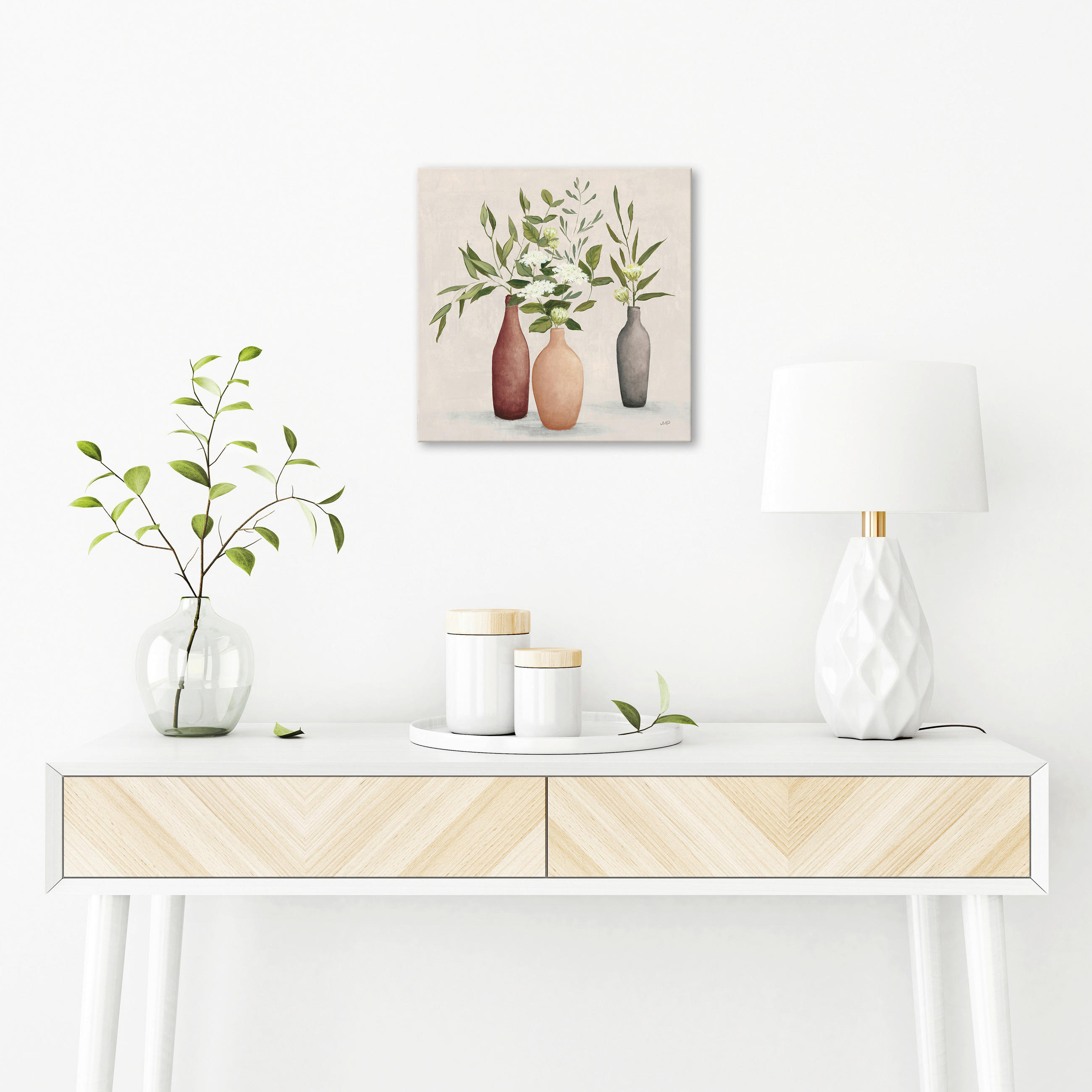 OBRAZ NA PLÁTNĚ, zátiší, květiny, 30/30 cm  - vícebarevná, Natur, dřevo/papír (30/30cm) - Euroart