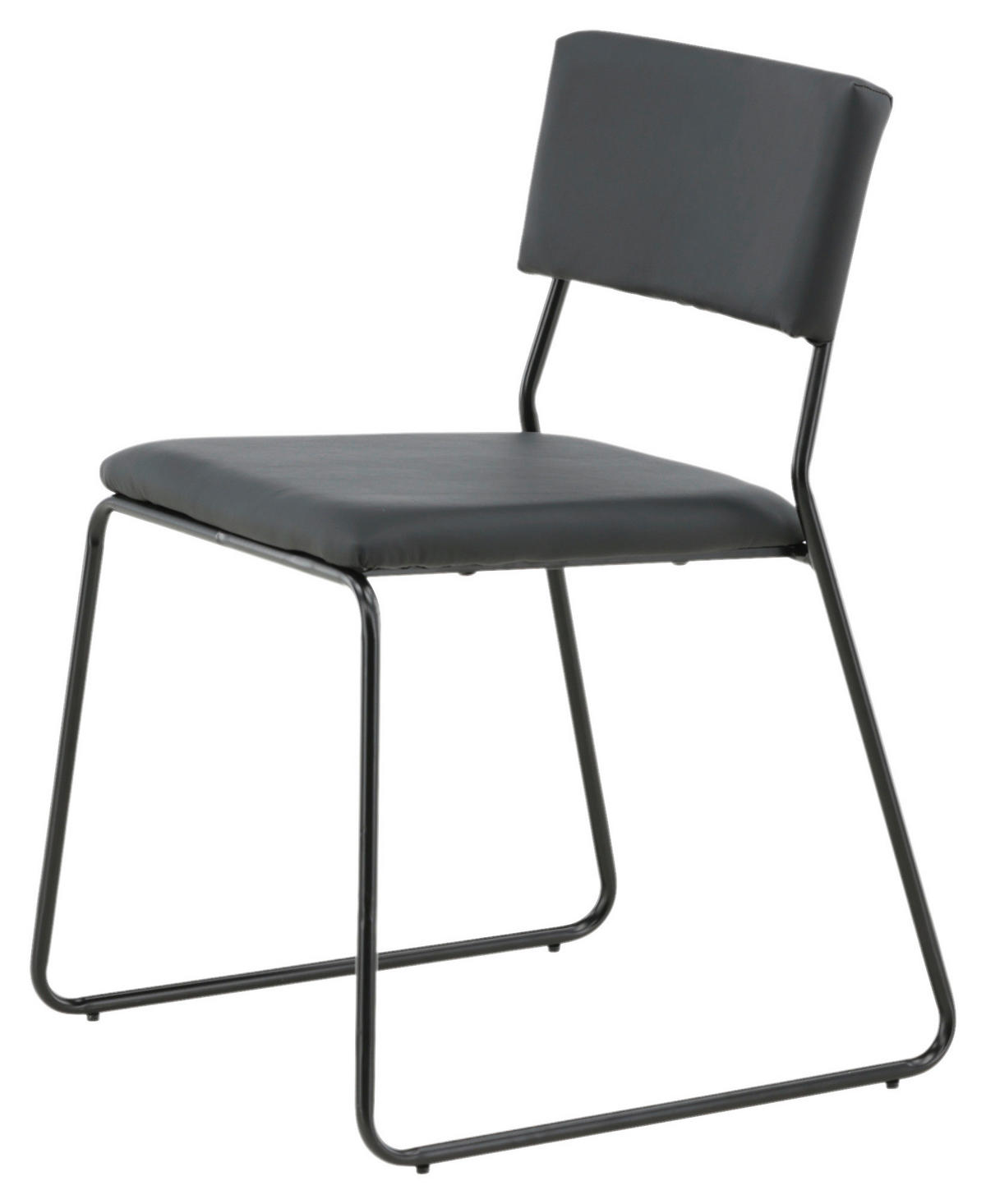 STOLSET 2 styck stål läderimitation (vegan)  - svart, Design, metall/textil (40/76/52cm) - Livetastic