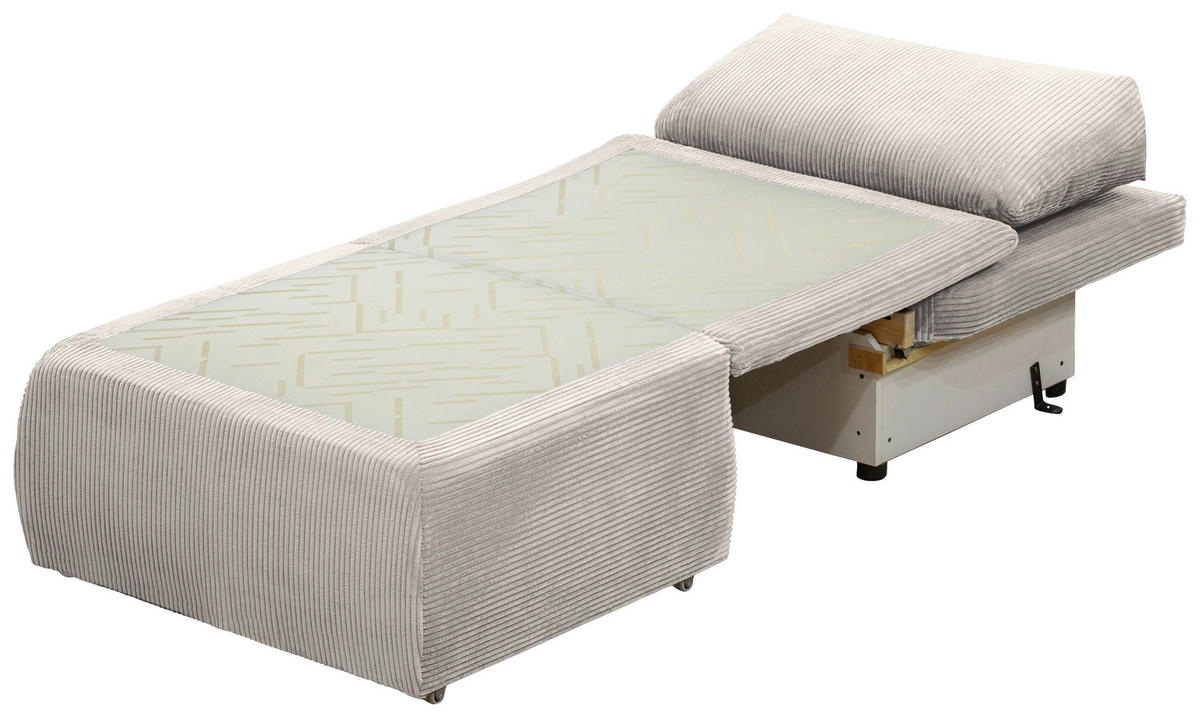 SCHLAFSESSEL  mit Cord Hellgrau  - Hellgrau/Schwarz, KONVENTIONELL, Kunststoff/Textil (87/95/87cm) - Boxxx