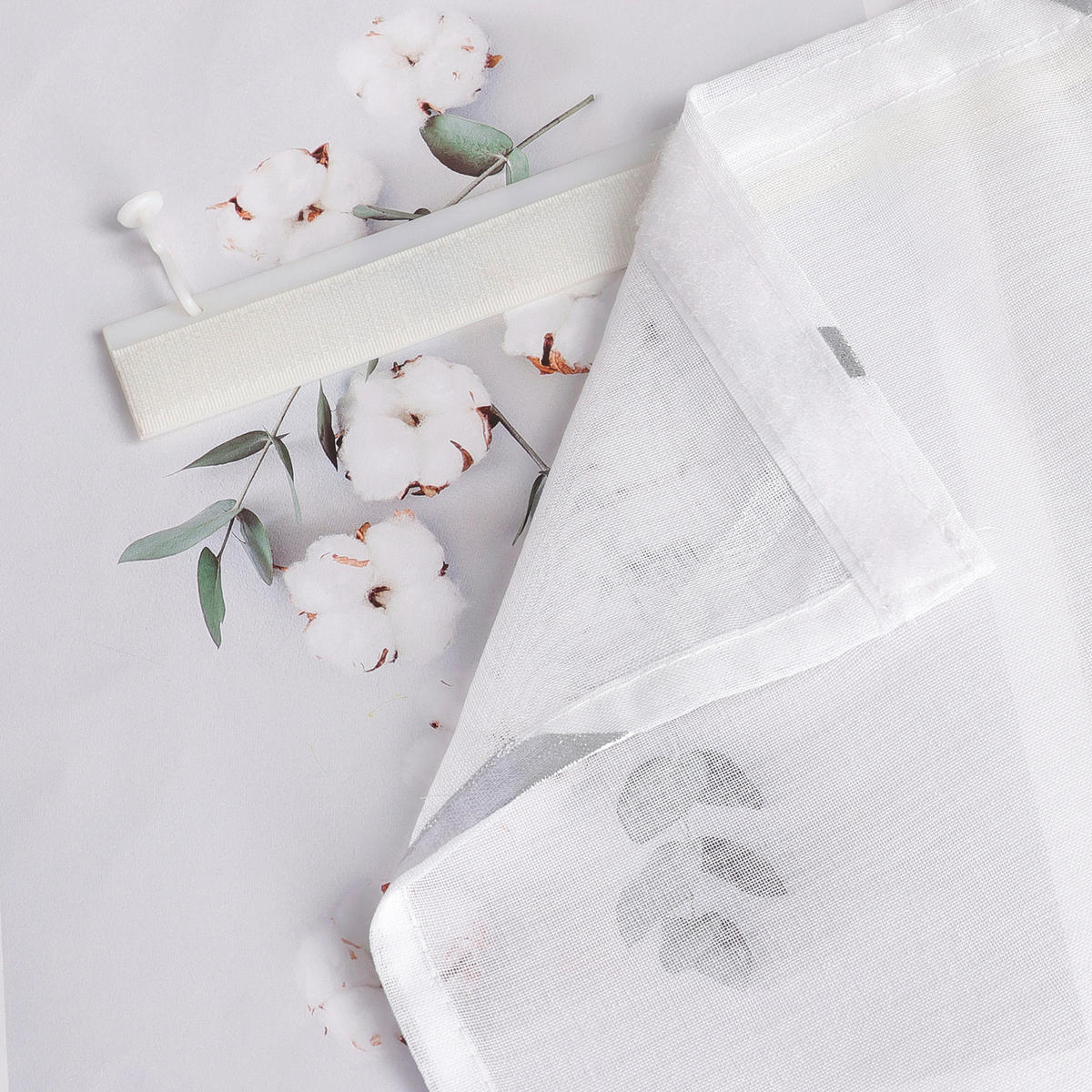 FLÄCHENVORHANG   transparent   57/145 cm  - Weiß Hochglanz/Silberfarben, Basics, Textil (57/145cm) - Joyswahl