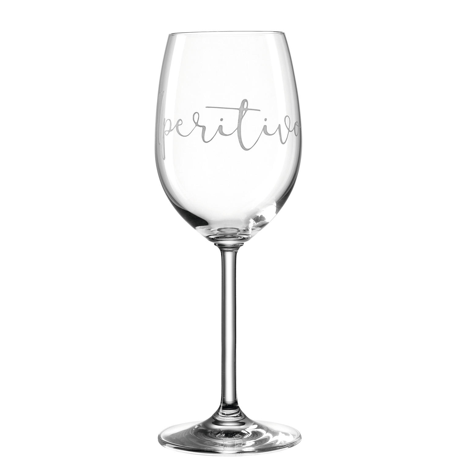 VINSKA ČAŠA  370 ml  - providno/bela, Osnovno, staklo (8,00/22,00/8,00cm) - Leonardo