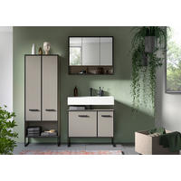 BADEZIMMER 3-teilig  in 139 cm  - Kaschmir/Schwarz, MODERN, Holzwerkstoff/Metall (139cm) - MID.YOU