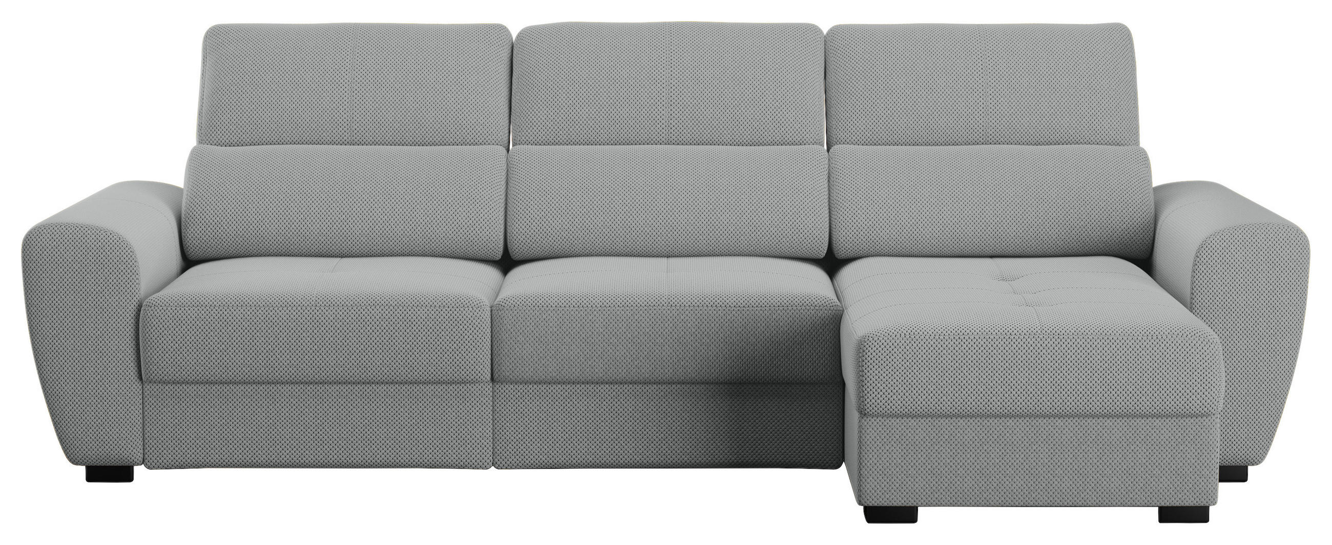 ECKSOFA in Velours Grau  - Schwarz/Grau, Konventionell, Kunststoff/Textil (285/177cm) - MID.YOU