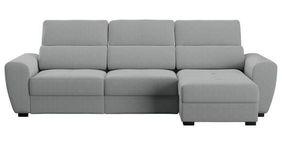 ECKSOFA  in Velours Grau  - Schwarz/Grau, KONVENTIONELL, Kunststoff/Textil (285/177cm) - Carryhome