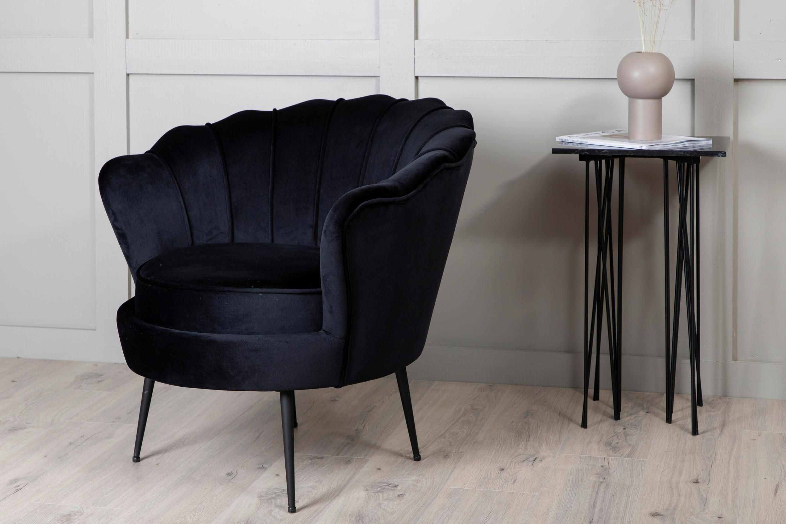SESSEL in Schwarz  - Schwarz, Design, Textil/Metall (83/76/77cm) - Livetastic
