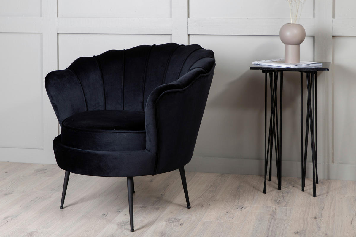 SESSEL in Schwarz  - Schwarz, Design, Textil/Metall (83/76/77cm) - Livetastic
