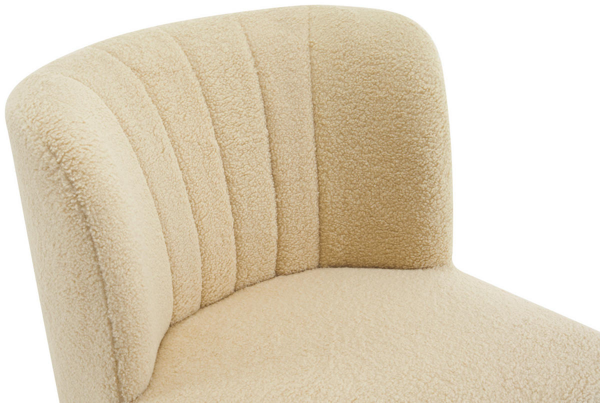 DESIGNSESSEL Bouclé Beige    - Beige/Schwarz, Trend, Kunststoff/Textil (65/69/70cm) - Xora