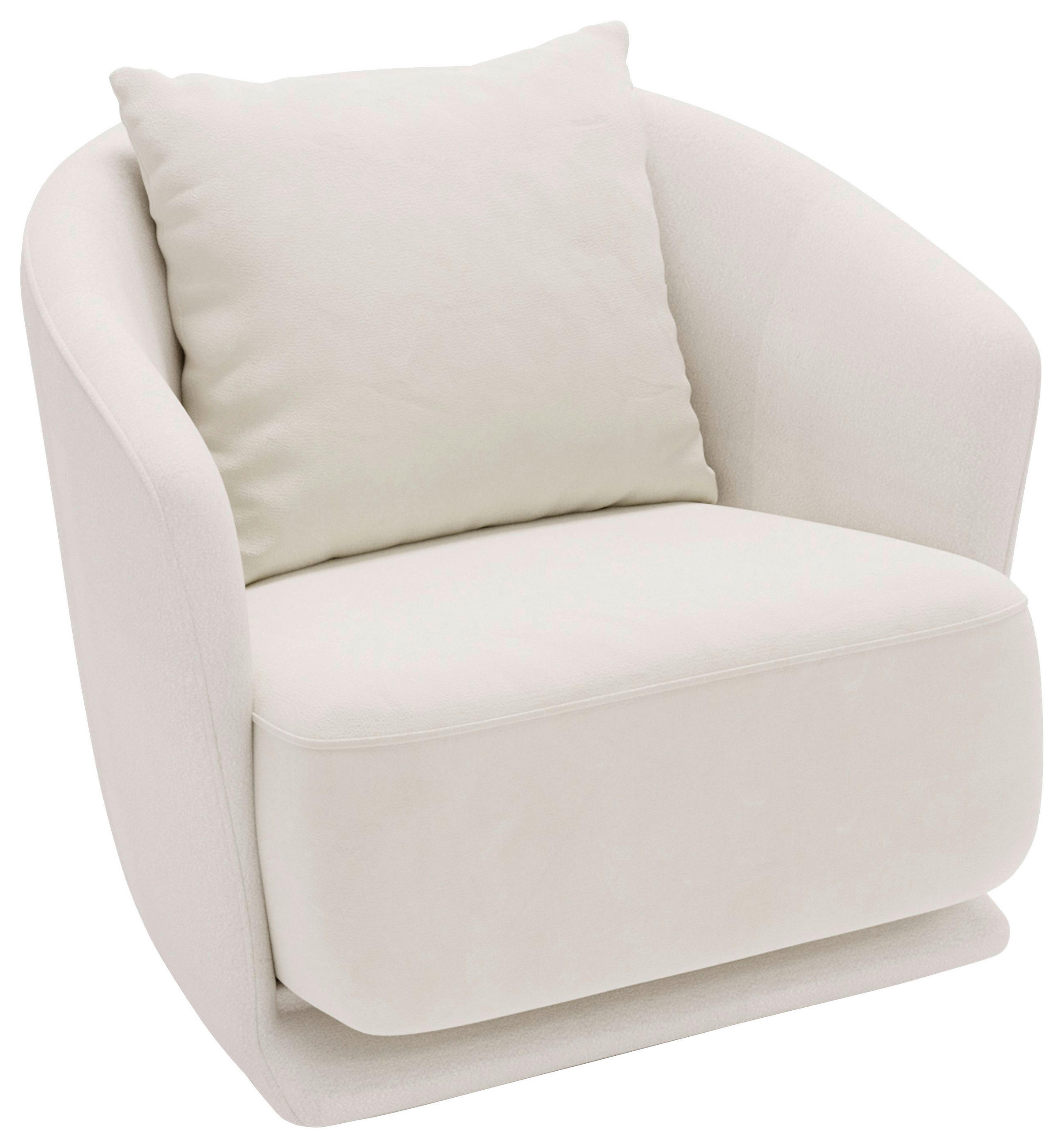 SESSEL in Plüsch, Bouclé Beige  - Beige/Schwarz, Design, Textil/Metall (83/80/75cm) - Livetastic