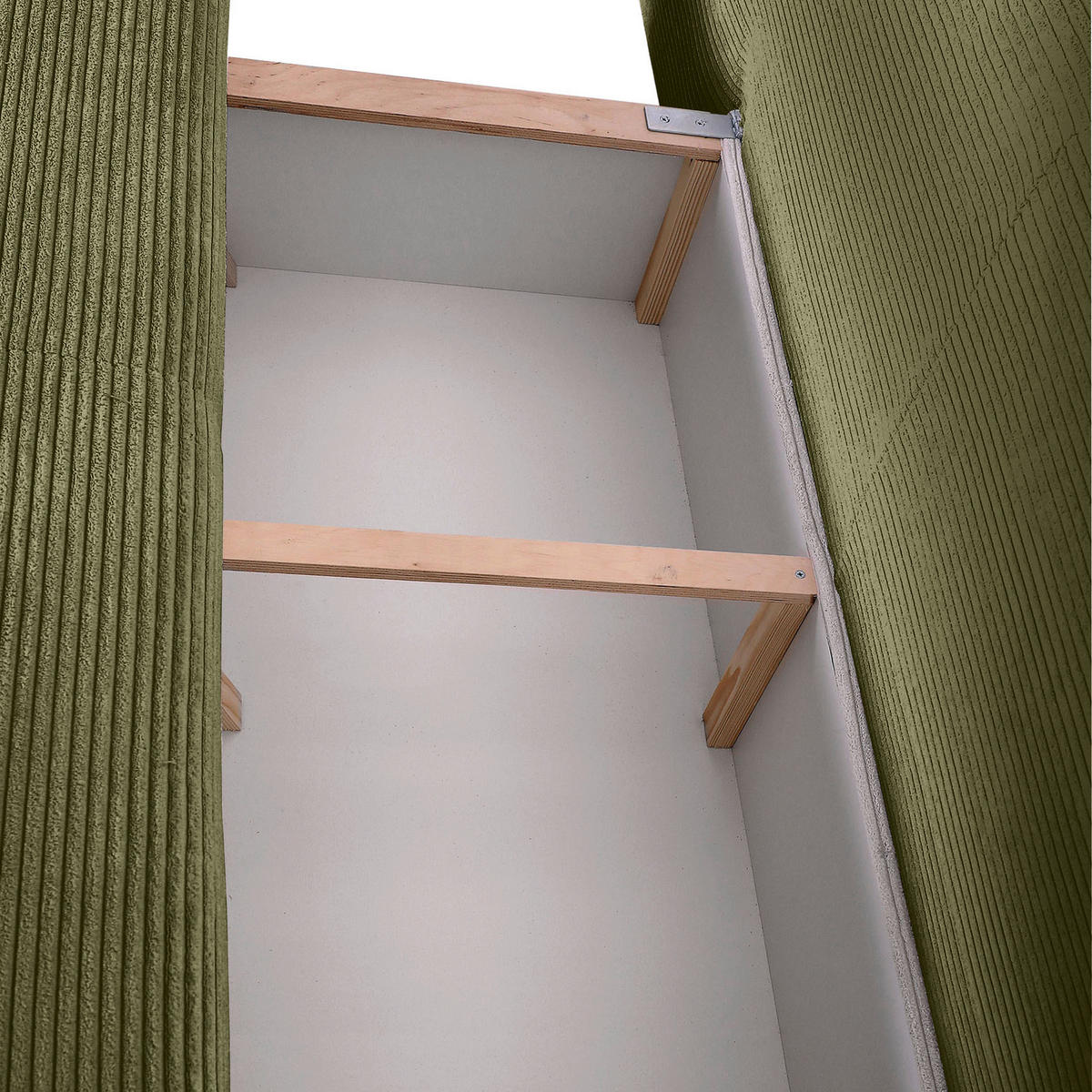 SCHLAFSOFA Cord Dunkelgrün  - Dunkelgrün/Schwarz, KONVENTIONELL, Textil/Metall (200/78/95cm) - home24
