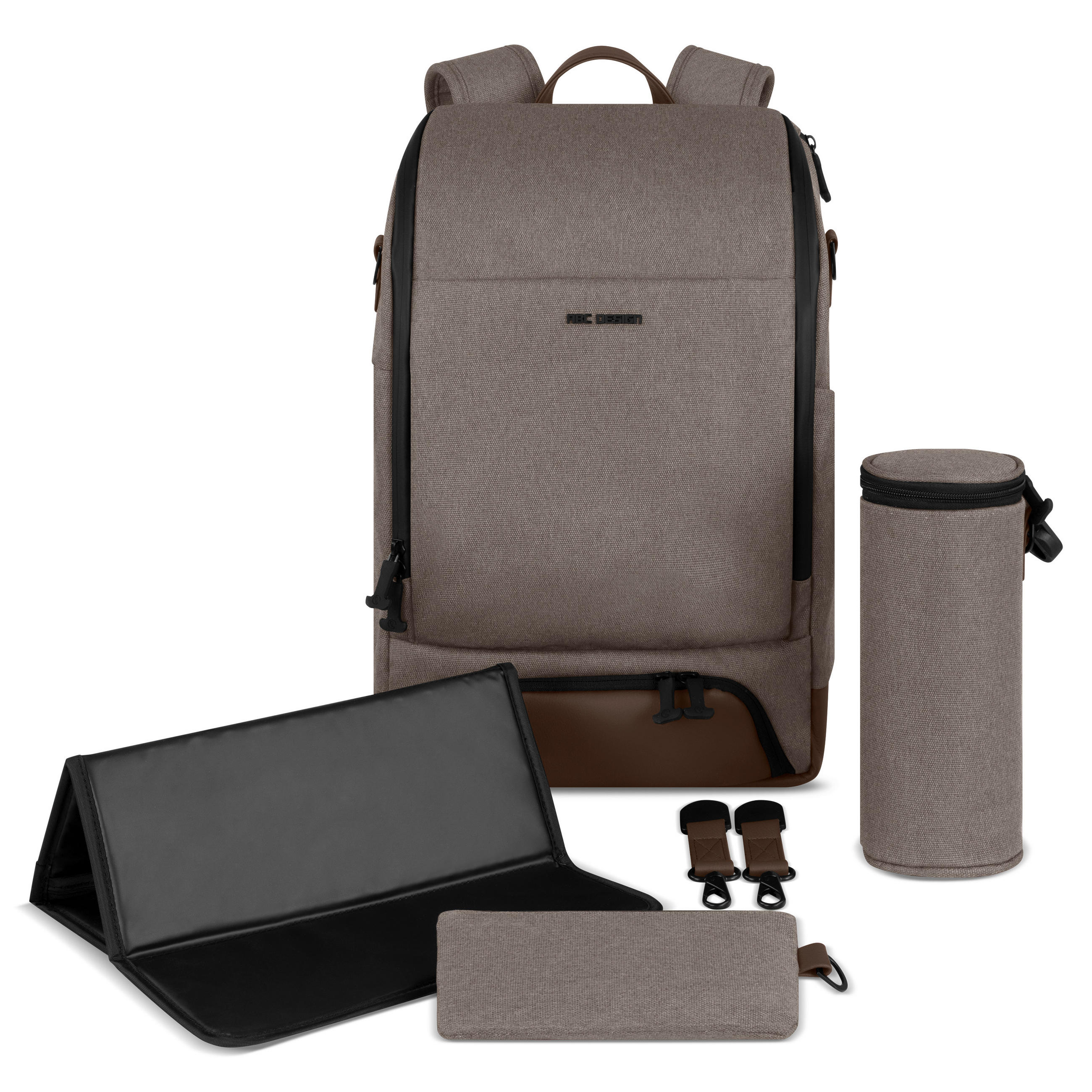 WICKELRUCKSACK Active  - Graubraun, Basics, Textil (44/30/17cm) - ABC Design