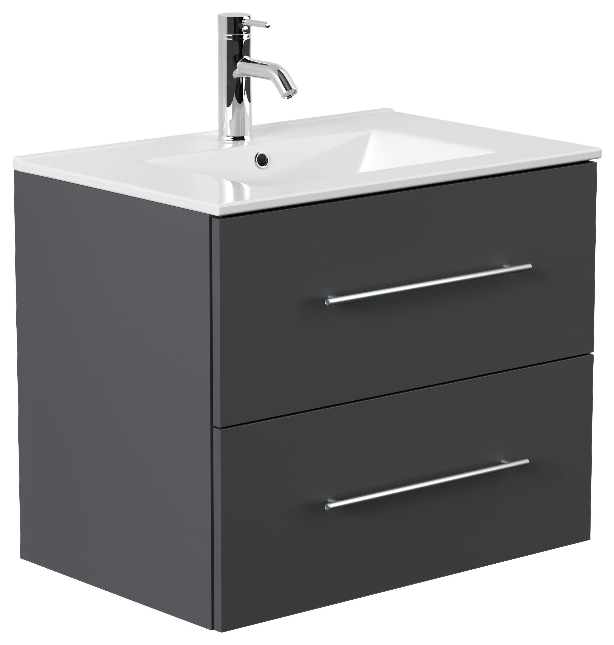 WASCHTISCHKOMBI 71 cm  - Graphitfarben/Weiß, Basics, Keramik/Holzwerkstoff (71cm) - MID.YOU