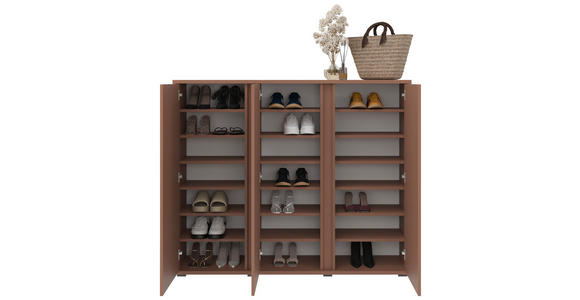SCHUHSCHRANK 145/120/34 cm - Terracotta, Design, Holzwerkstoff/Kunststoff (145/120/34cm) - Xora