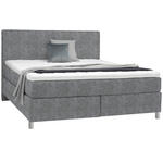 BOXSPRINGBETT 160/200 cm  in Grau  - Chromfarben/Grau, KONVENTIONELL, Kunststoff/Textil (160/200cm) - Voleo