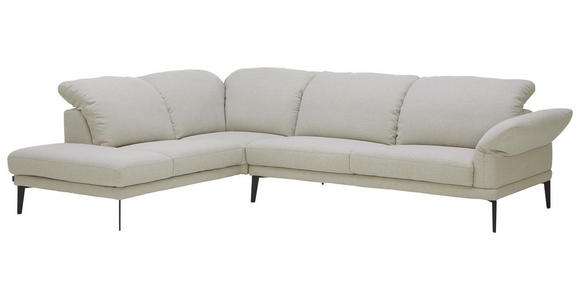 WOHNLANDSCHAFT in Textil Silberfarben - Anthrazit/Silberfarben, Natur, Textil/Metall (226/281cm) - Valnatura