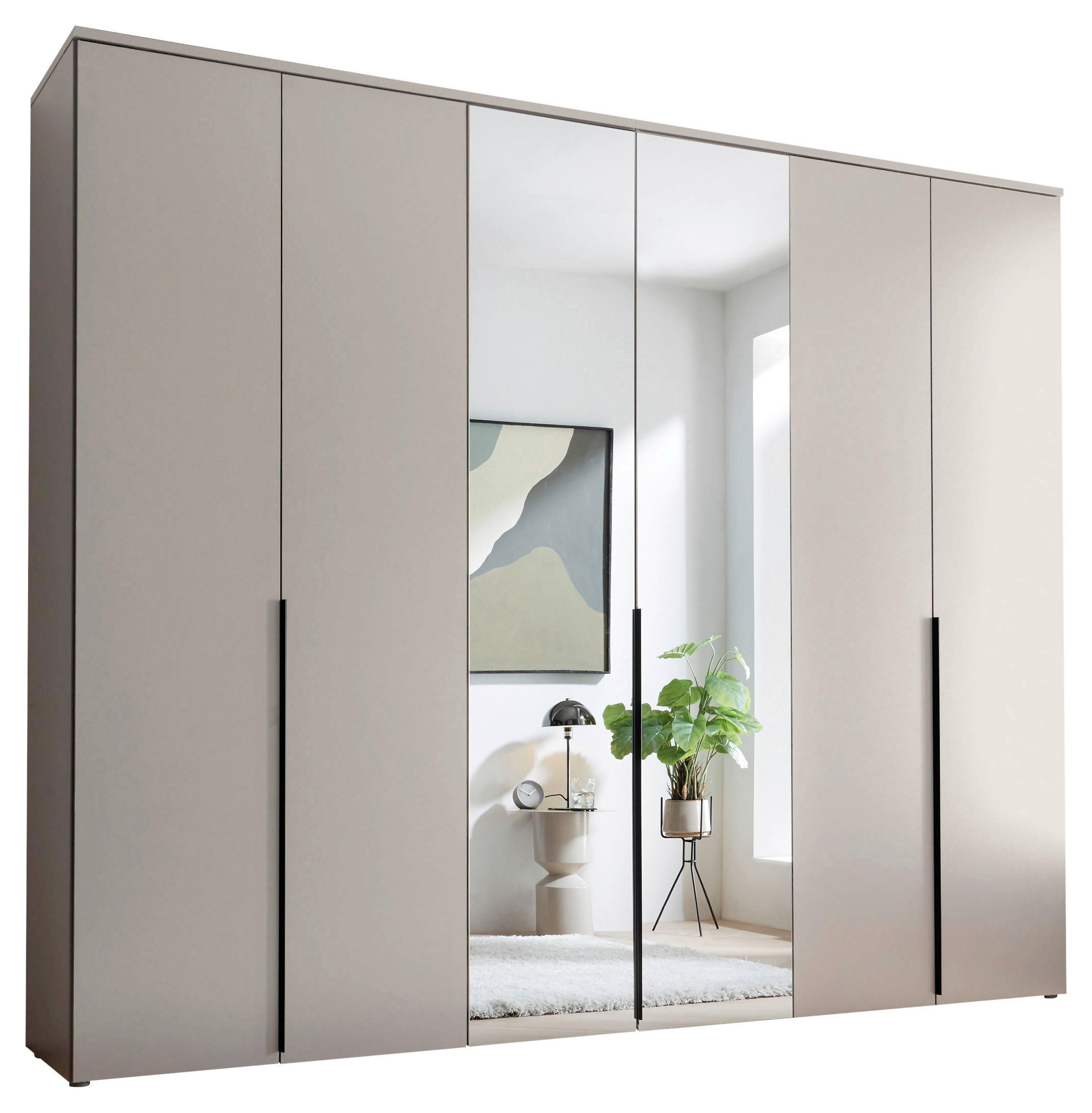 OMARA S KLASIČNIMI VRATI, kašmir  - kašmir/črna, Moderno, umetna masa/steklo (270/225/52cm) - Carryhome