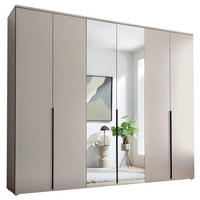 ORMAR S KLASIČNIM VRATIMA kašmir   - kašmir/crna, Moderno, staklo/drvni materijal (270/225/52cm) - Carryhome