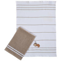 KÖKSHANDDUK SET 2 styck vit, beige  - vit/beige, textil (50/70cm) - Esposa