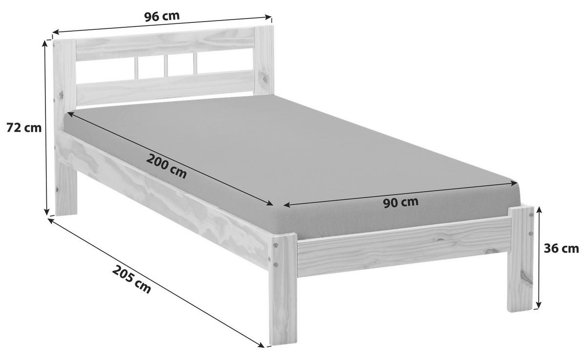 BETT 90/200 cm  in Naturfarben   - Naturfarben, Design, Holz (90/200cm) - MID.YOU