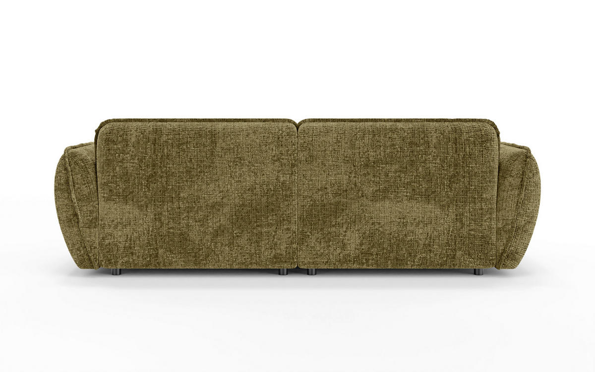 BIGSOFA NELIA Chenille Grün  - Schwarz/Grün, Design, Kunststoff/Textil (252/81/155cm) - P & B